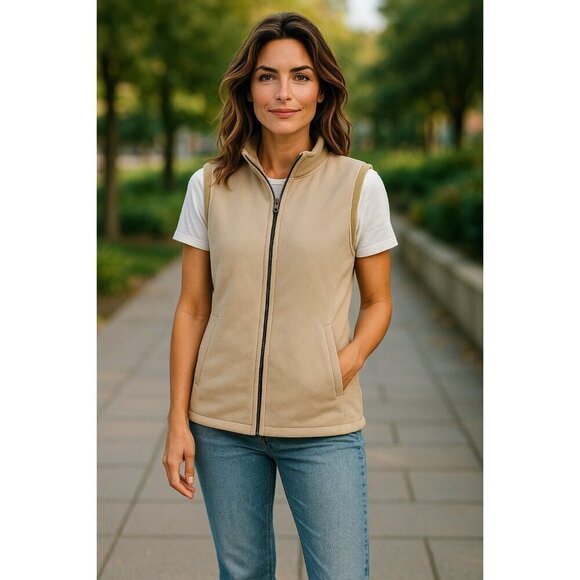 Orvis Sweaters - Orvis Women's Cream Microfiber Soft Vest